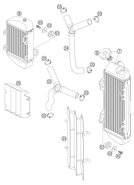 SYSTEME DE REFROIDISSEMENT POUR 105 SX 2004 (EU)