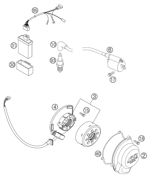 SYSTEME DE ALLUMAGE POUR 105 SX 2004 (EU)