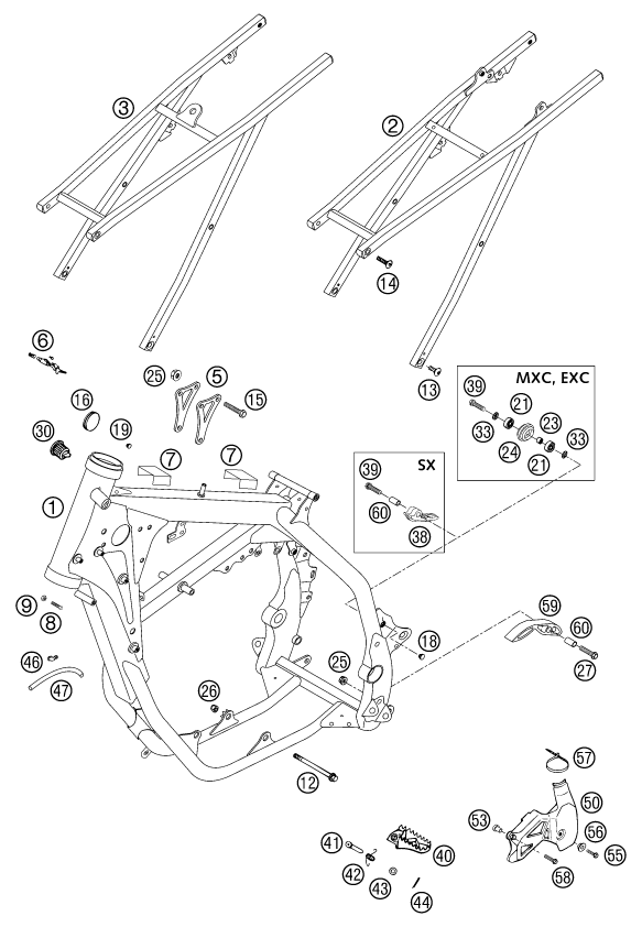 CADRE POUR 125 EXC 2003 (EU)