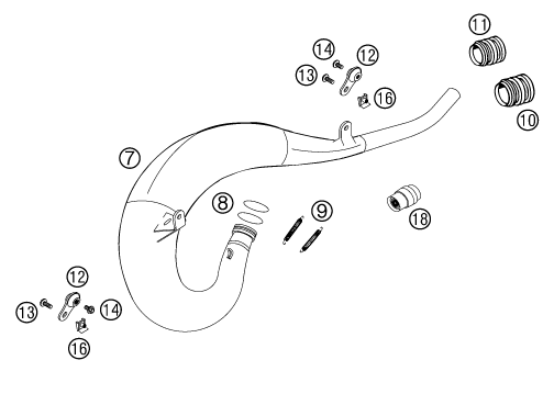 SYSTEME D ECHAPPEMENT POUR 125 EXC 2003 (EU)