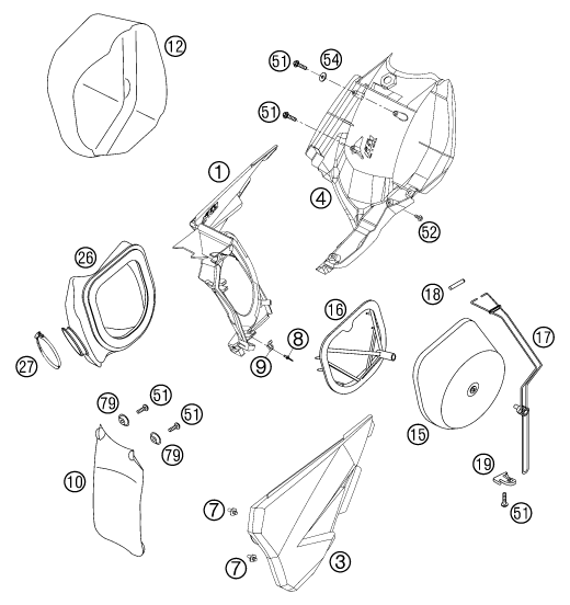 FILTRE A AIR POUR 125 SXS 2003 (EU)