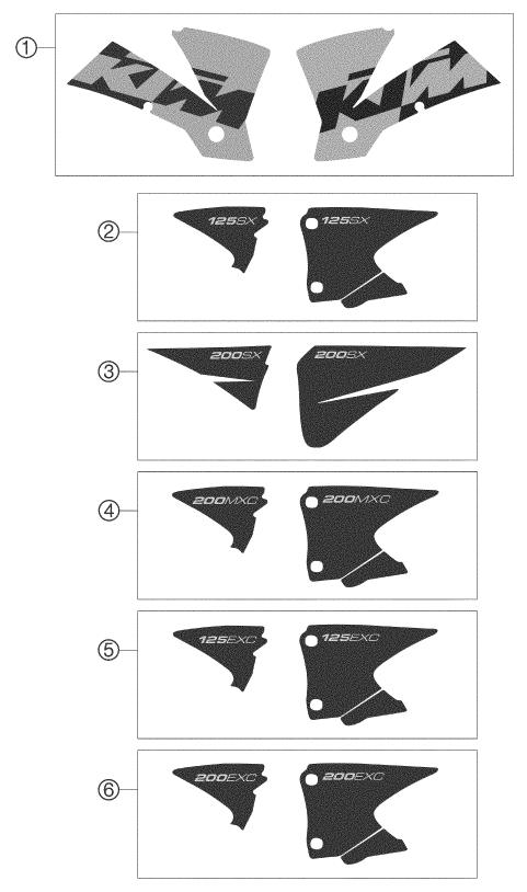 KIT DECO POUR 125 EXC 2003 (EU)