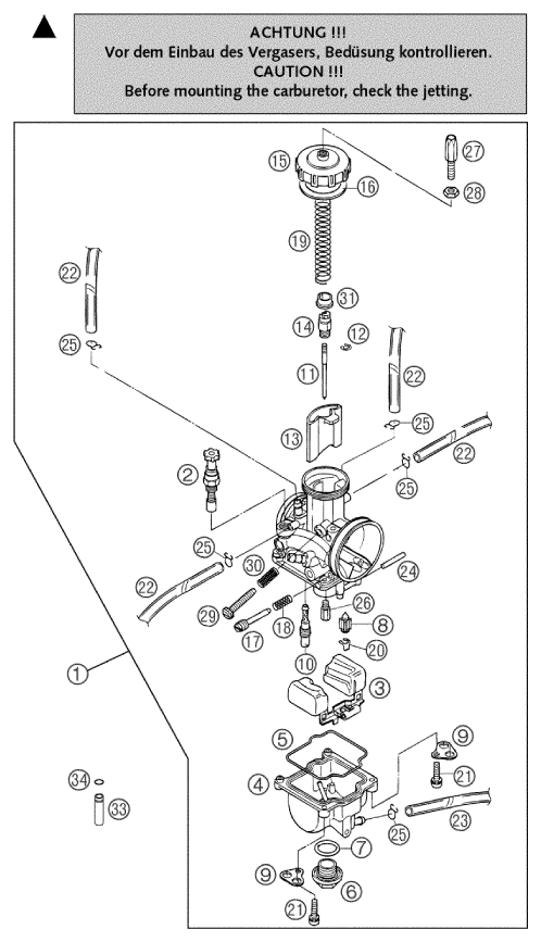 CARBURATEUR POUR 250 EXC 2003 (EU)