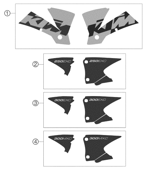 KIT DECO POUR 250 EXC 2003 (EU)