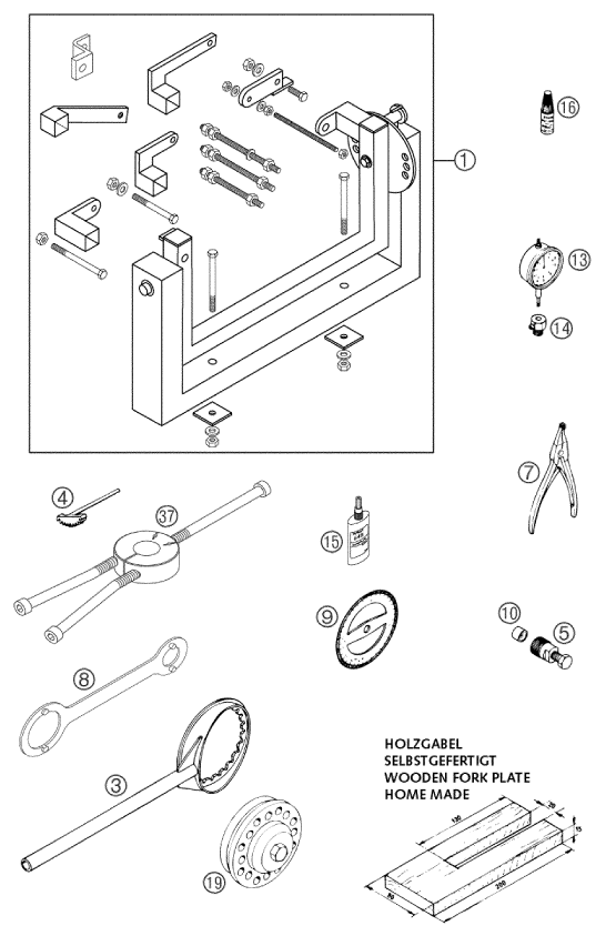 OUTILS SPECIAUX MOTEUR POUR 250 EXC 2003 EU