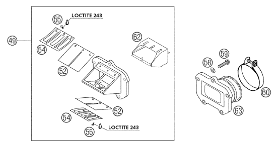 BOITE A CLAPETS POUR 250 EXC 2003 (EU)