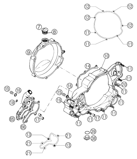 COUVERCLE DEMBRAYAGE POUR 250 EXC 2003 (EU)