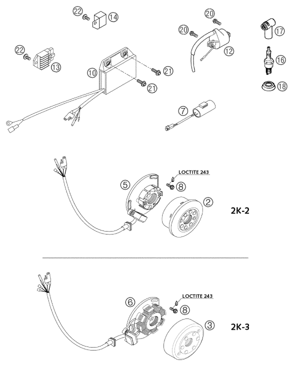 SYSTEME DE ALLUMAGE POUR 250 EXC 2003 (EU)