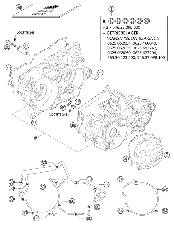 CARTER MOTEUR POUR 250 SX 2003 (EU)