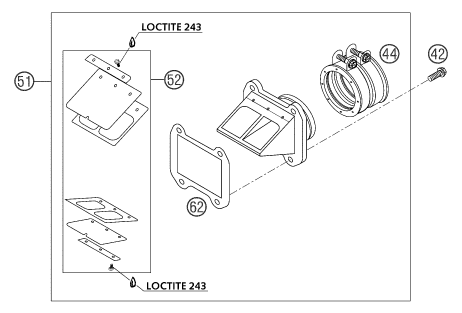 BOITE A CLAPETS POUR 250 SX 2003 EU
