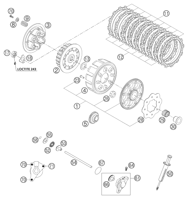 EMBRAYAGE POUR 250 EXC 2004 (EU)