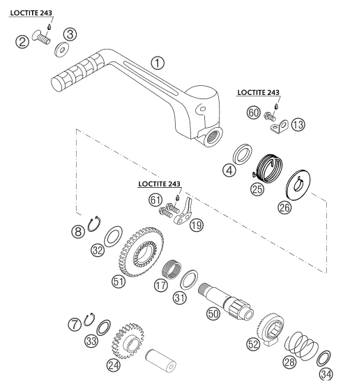 DEMARREUR KICK POUR 250 SX 2003 (EU)