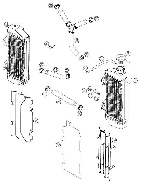 SYSTEME DE REFROIDISSEMENT POUR 250 SX 2003 EU