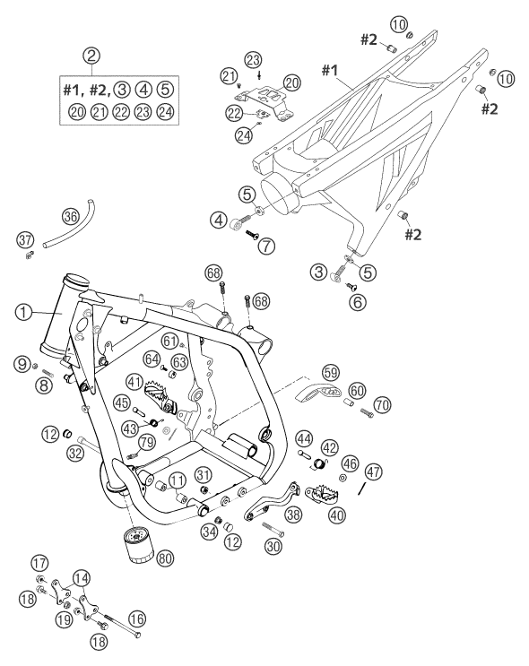 CADRE POUR 660 SUPERMOTO FACTORY REPL. 03 (EU)