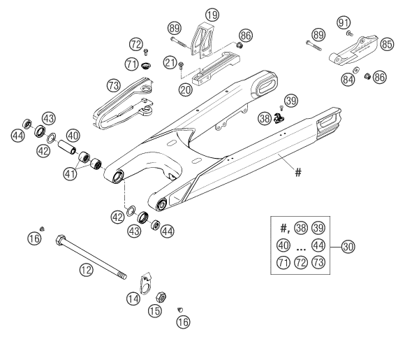 BRAS OSCILLANT POUR 660 SUPERMOTO FACTORY REPL 03 EU