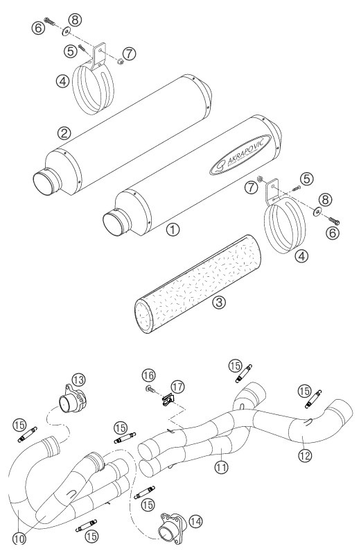 SYSTEME DECHAPPEMENT POUR 660 SUPERMOTO FACTORY REPL 03 EU