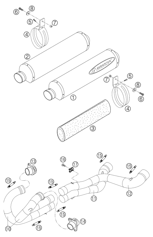 SYSTEME DECHAPPEMENT POUR 660 SUPERMOTO FACTORY REPL. 03 (EU)