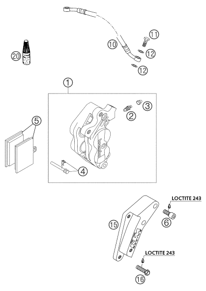 ETRIER DE FREIN AVANT POUR 660 SUPERMOTO FACTORY REPL 03 EU