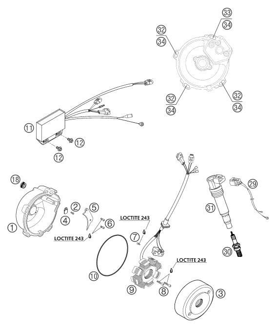 SYSTEME DE ALLUMAGE POUR 660 SUPERMOTO FACTORY REPL 03 EU