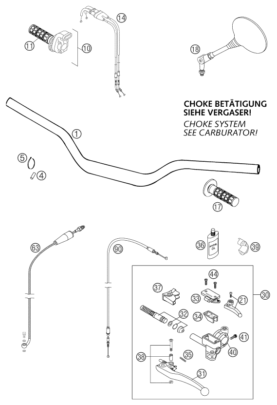 GUIDON ARMATURES POUR 625 SXC 2003 EU