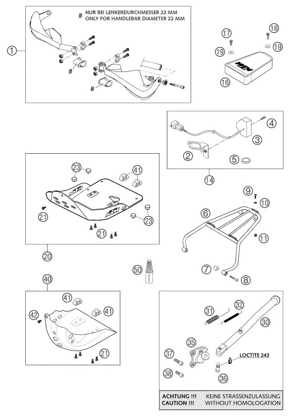ACCESSOIRES POUR 625 SXC 2003 EU