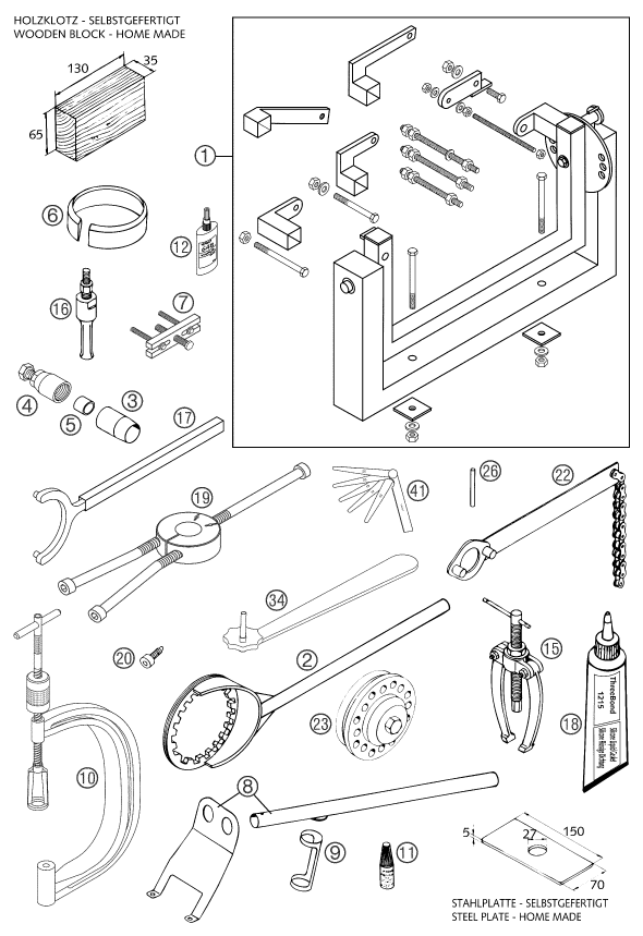 OUTILS SPECIAUX MOTEUR POUR 660 SMC 2003 (EU)