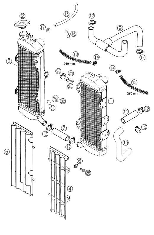 SYSTEME DE REFROIDISSEMENT POUR 625 SXC 2003 (EU)