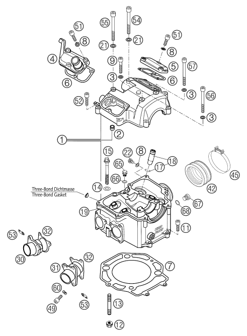 CULASSE POUR 625 SXC 2003 (EU)