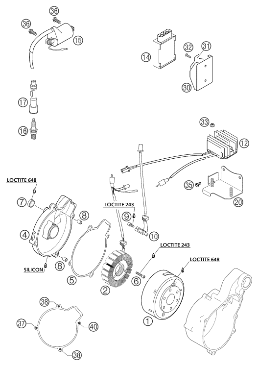 SYSTEME DE ALLUMAGE POUR 640 ADVENTURE R 2004 AUGB