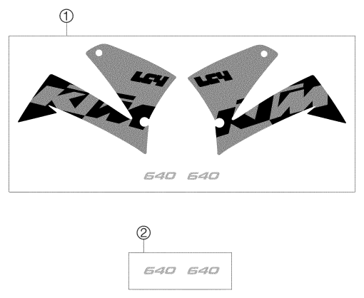 KIT DECO POUR 640 LC4 ENDURO BLACK 12L 03 EU