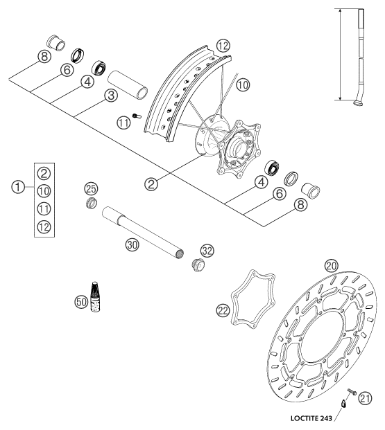 ROUE AVANT POUR 640 LC4 SUPERMOTO BLACK 2003 (EU)