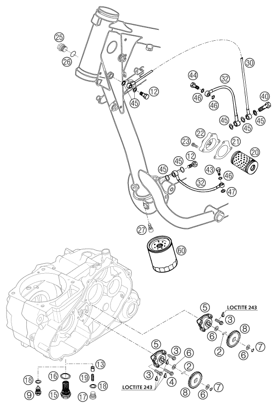 SYSTEME DE LUBRIFICATION POUR 640 LC4 SUPERMOTO PRESTIGE 04 EU