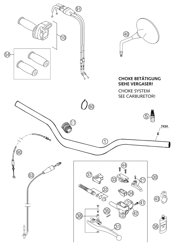 GUIDON ARMATURES POUR 660 RALLYE FACTORY REPL 2004 EU