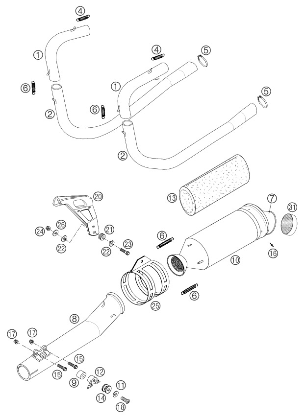 SYSTEME D ECHAPPEMENT POUR 660 RALLYE FACTORY REPL. 2003 (EU)