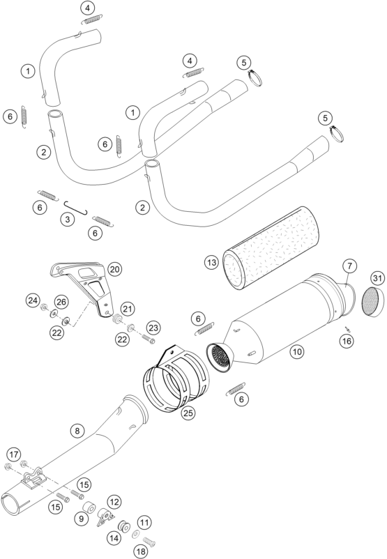 SYSTEME DECHAPPEMENT POUR 450 RALLYE FACTORY REPL 2005 EU