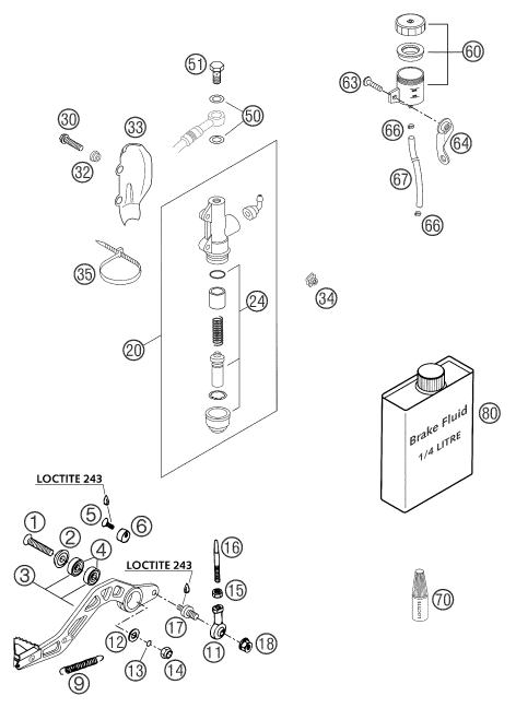 SYSTEME DE FREIN ARRIERE POUR 660 RALLYE 2002 (EU)