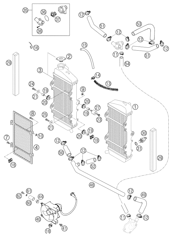 SYSTEME DE REFROIDISSEMENT POUR 660 RALLYE COSTUMER 2004 EU