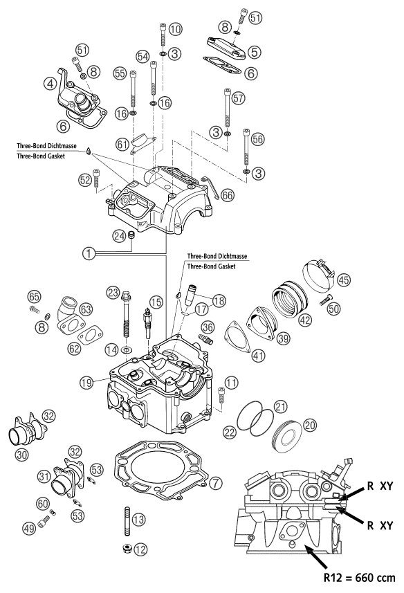 CULASSE POUR 660 RALLYE FACTORY REPL 2003 EU