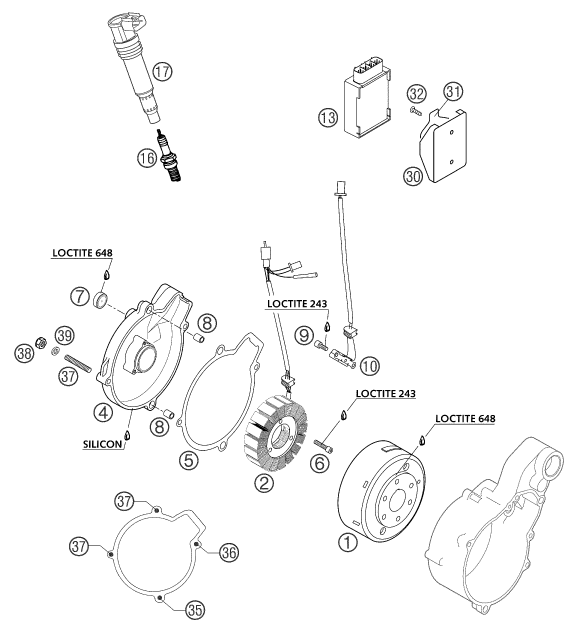 SYSTEME DE ALLUMAGE POUR 660 RALLYE FACTORY REPL 2003 EU