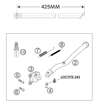 BEQUILLE LATERALE BEQUILLE CENTRALE POUR 625 SMC 2004 (AU/GB)