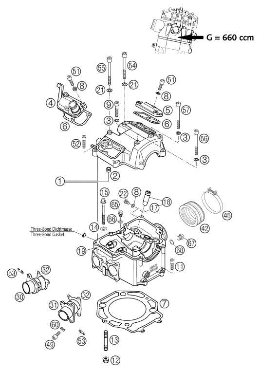 CULASSE POUR 660 SMC 2003 EU