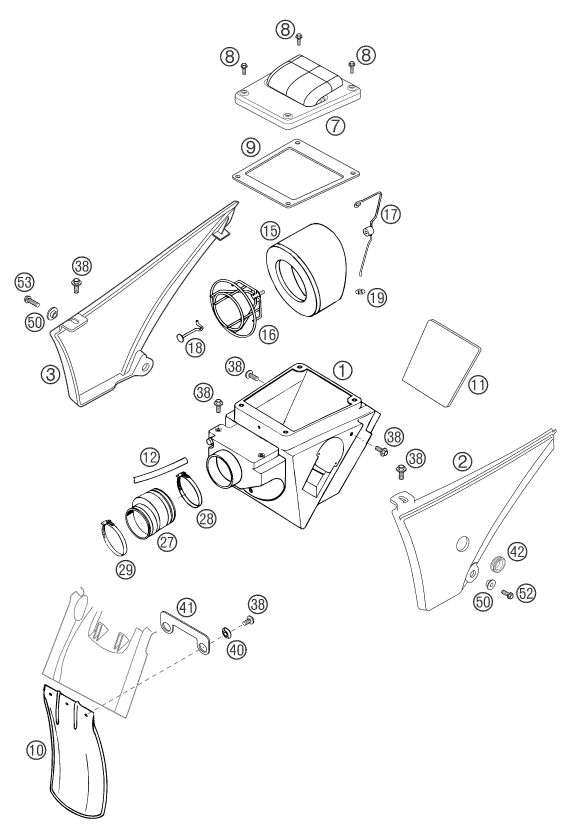 FILTRE A AIR POUR 640 DUKE II BLACK 2003 (EU)