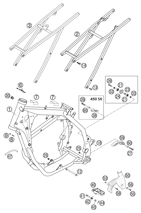 CADRE POUR 250 EXC RACING 2003 (EU)