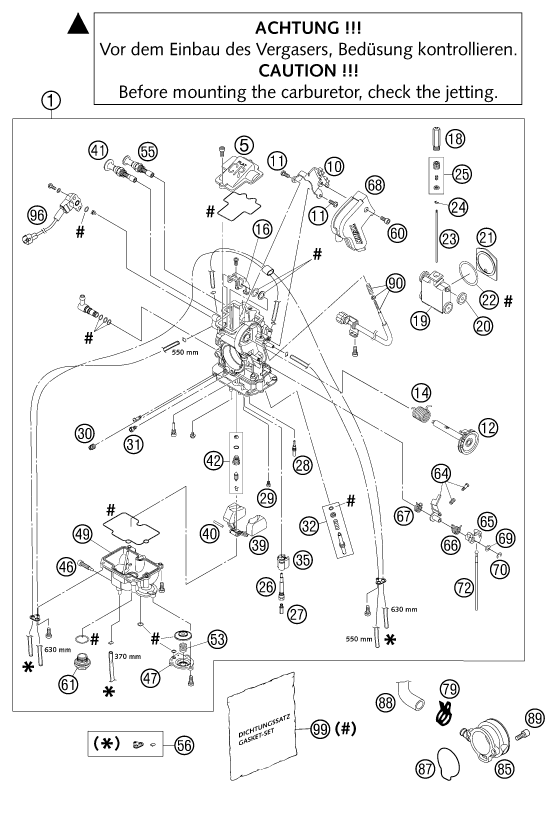 CARBURATEUR POUR 400 EXC RACING SIX-DAYS 2003 (EU)