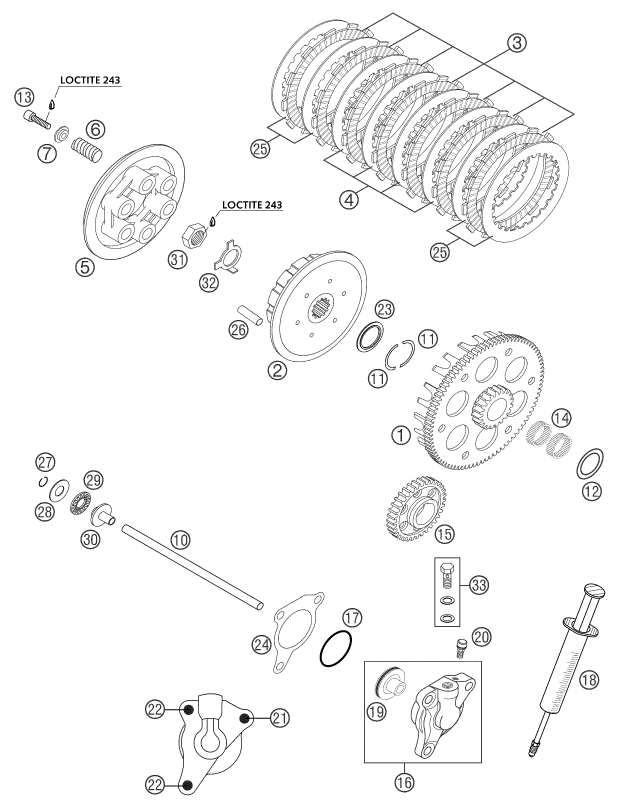 EMBRAYAGE POUR 250 EXC RACING 2003 (EU)