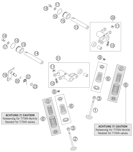 MECANISME DE COMMANDE POUR 400 EXC RACING SIX-DAYS 2003 (EU)