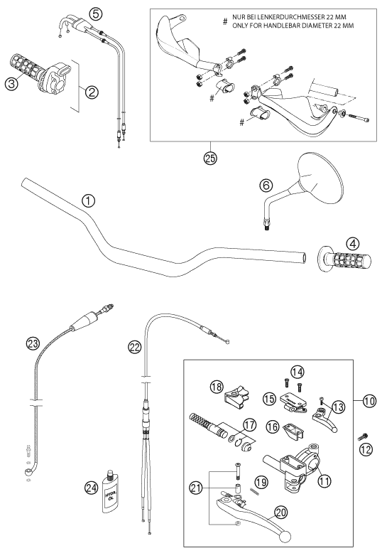 GUIDON ARMATURES POUR 950 ADVENTURE ORANGE LOW 2003 (EU)