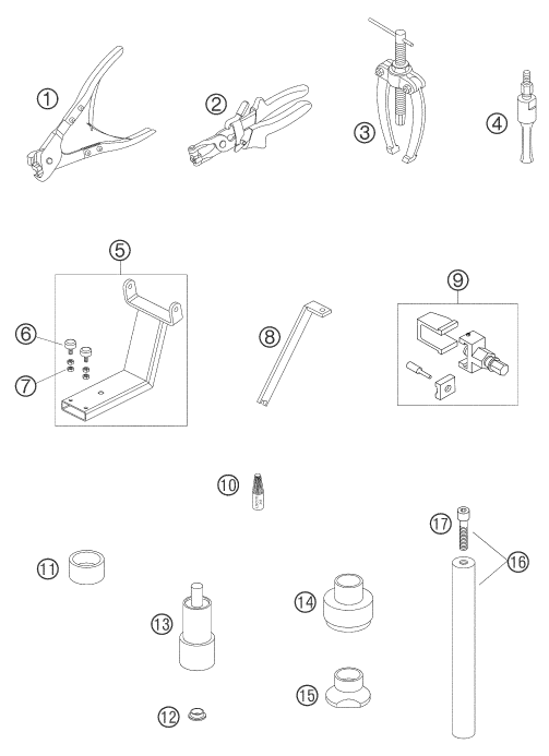 OUTIL SPECIAL CHASSIS POUR 950 ADVENTURE ORANGE LOW 2003 (EU)