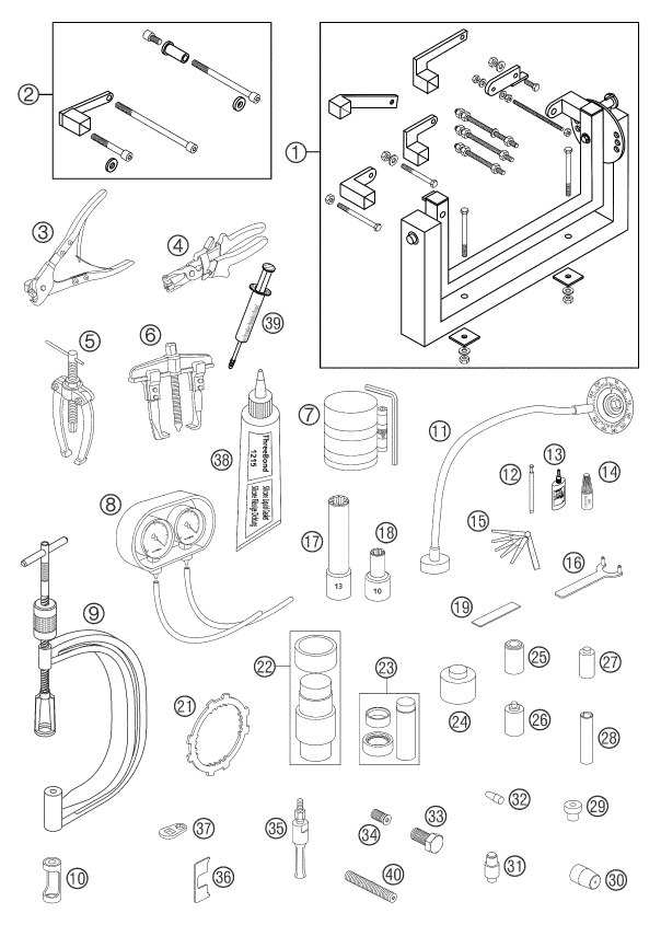 OUTILS SPECIAUX MOTEUR POUR 950 ADVENTURE ORANGE LOW 2003 (EU)