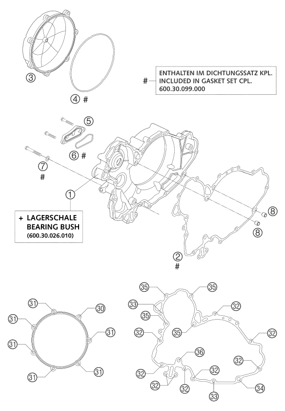 COUVERCLE DEMBRAYAGE POUR 1190 RC 8 2007 EU